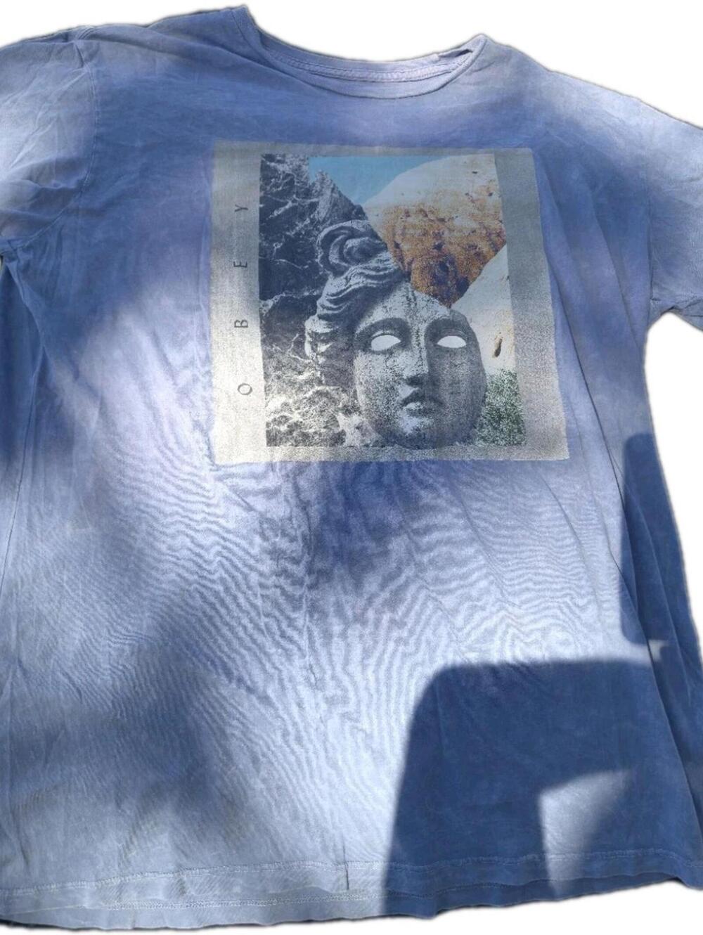 OBEY PROPAGANDA STATUE OF BUST GRECO ROMAN LIGHT PURPLE T SHIRT MENS SIZE 2XL